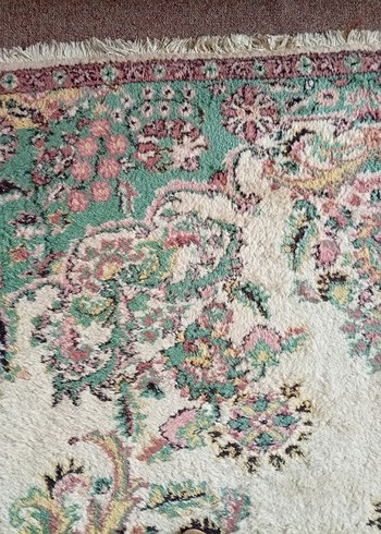 Bohem Çok Renkli Pastel Desenli Antika Isparta yün Halı - Görsel 3