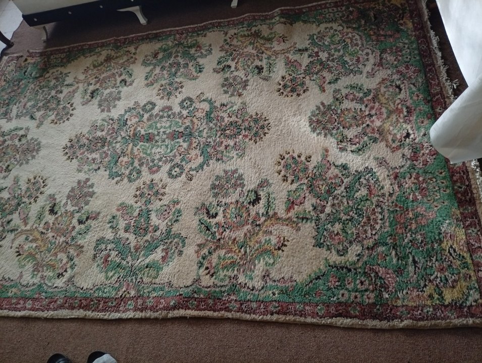 Bohem Çok Renkli Pastel Desenli Antika Isparta yün Halı - Görsel 4