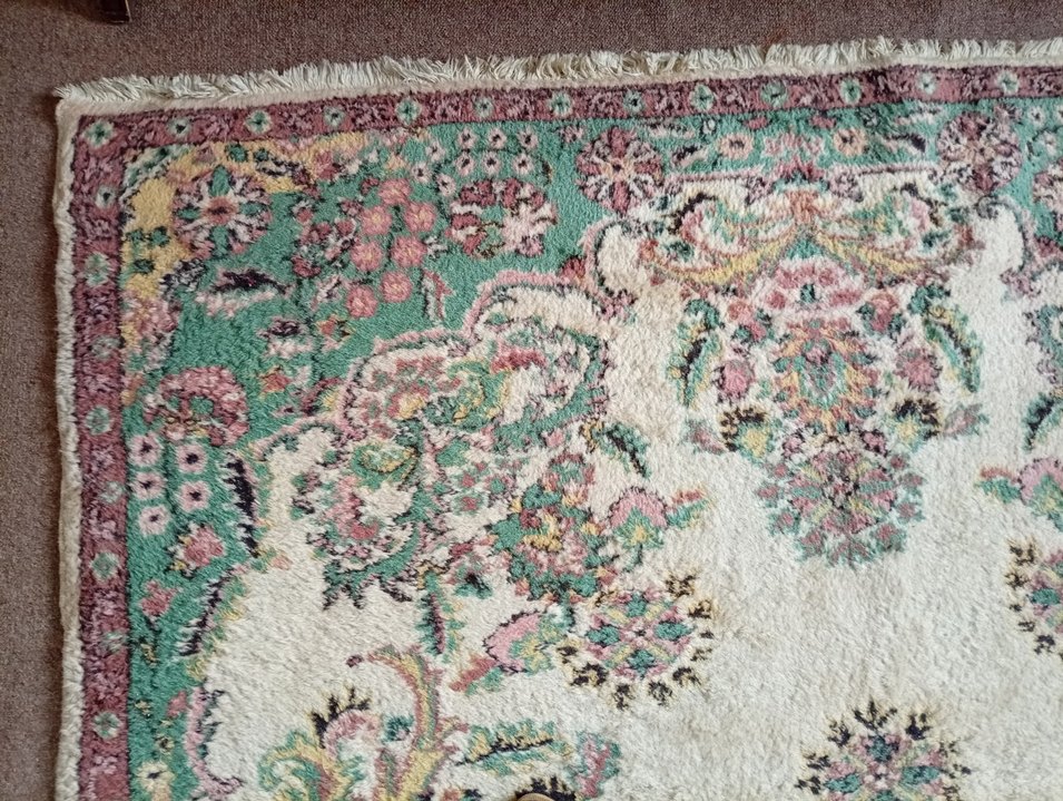 Bohem Çok Renkli Pastel Desenli Antika Isparta yün Halı - Görsel 3