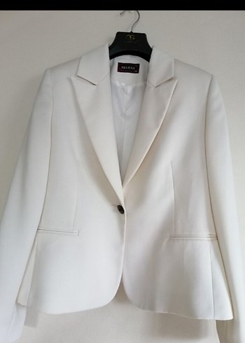 Düğmeli Krem Kadın Blazer Ceket - Görsel 4