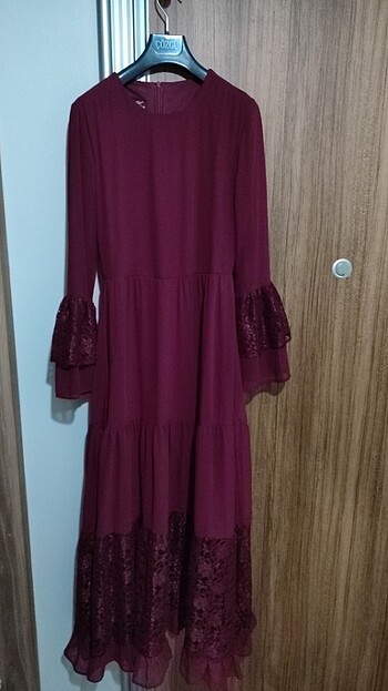 38 Beden bordo Renk Bordo Elbise