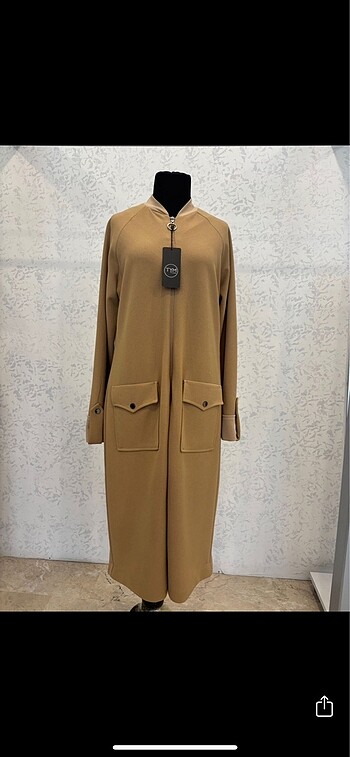 Gabardin Kumaş Uzun Kap Camel