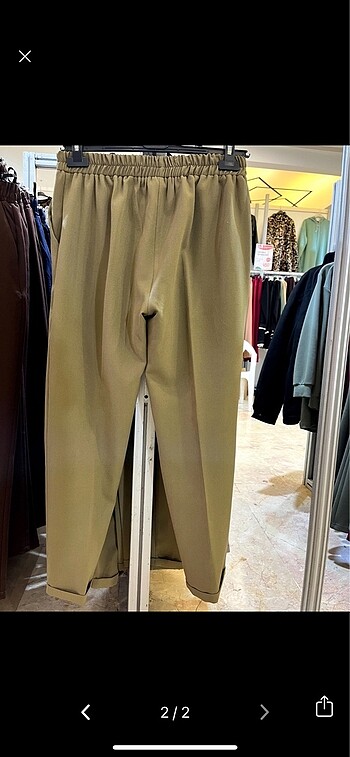 Diğer Duble Krep Haki Yeşil Pantolon