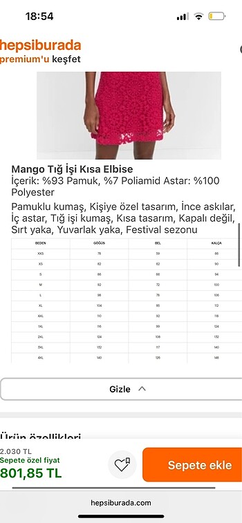 38 Beden Mango Tığ işi elbise