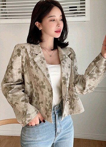 m Beden camel Renk Blazer crop ceket