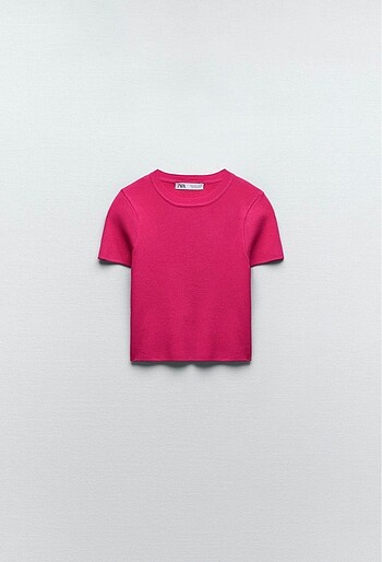 Zara Kısa Kollu Triko Crop