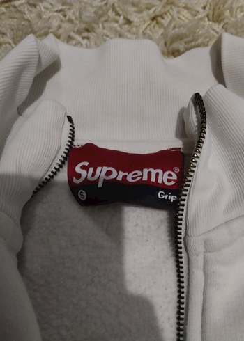 Supreme Beyaz Fermuarlı Erkek Ceket - Görsel 2