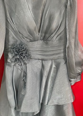 Uzun Drapeli Abiye Elbise - Görsel 4