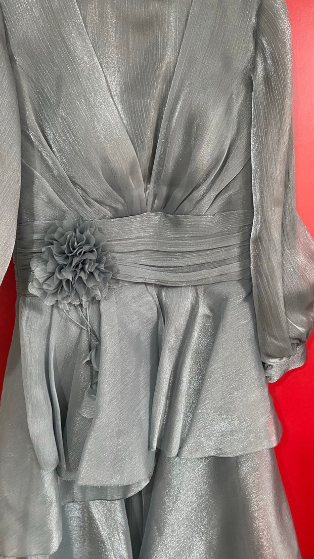 Uzun Drapeli Abiye Elbise - Görsel 4