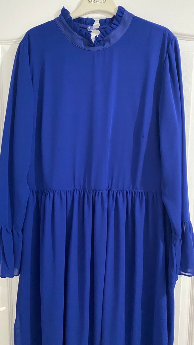 Diger Mavi Uzun Kollu Bohem Uzun Elbise - Görsel 2