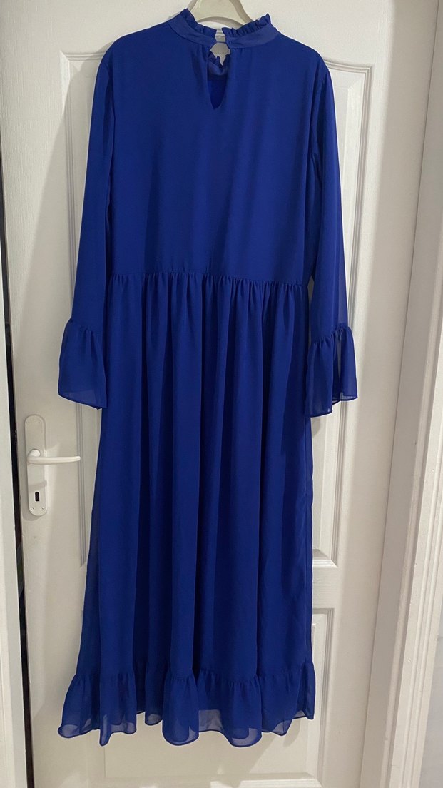 Diger Mavi Uzun Kollu Bohem Uzun Elbise - Görsel 3