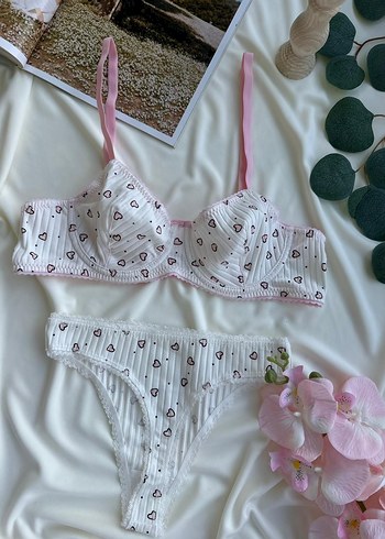 Çiçek Desenli Vintage Parisian Sütyen Seti - Görsel 14