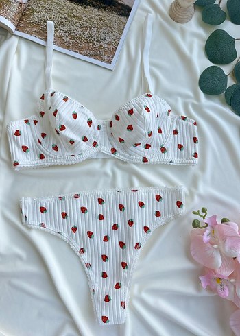 Çiçek Desenli Vintage Parisian Sütyen Seti - Görsel 2