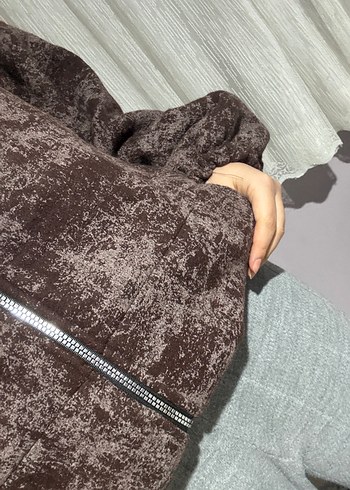 Kahverengi Kapüşonlu Kadın Sweatshirt - Görsel 6