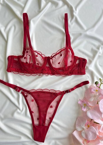 Kalpli dantel sütyen takımı - Görsel 3