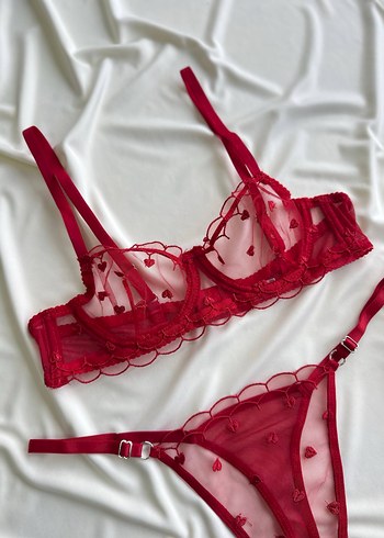 Kalpli dantel sütyen takımı - Görsel 2