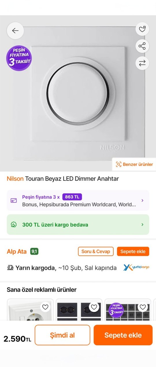 Nilson Beyaz Duvar Anahtarı - Görsel 3