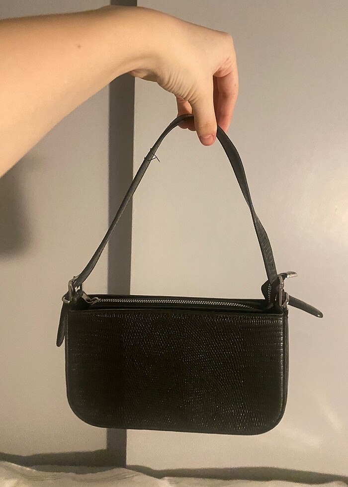 siyah kol çantası - Görsel 3