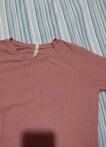 s Beden Açık pembe crop yarım kol