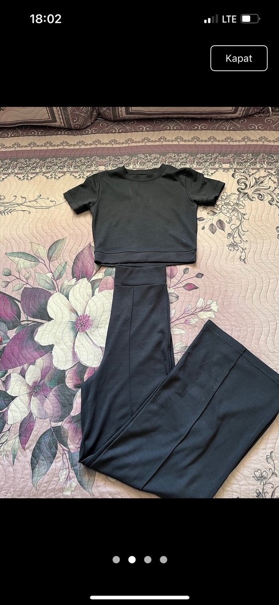 Gri Mini Denim Kadın Kumaş Pantolon - Görsel 2