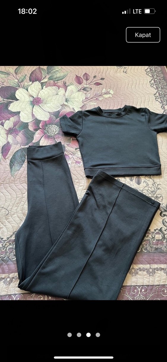 Gri Mini Denim Kadın Kumaş Pantolon - Görsel 3