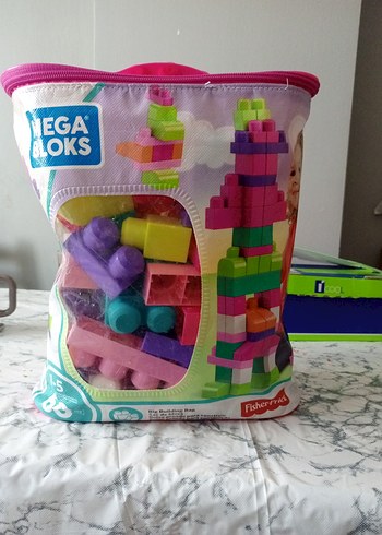 Mega Bloks Renkli Lego Seti Pembe Çantada - Görsel 5