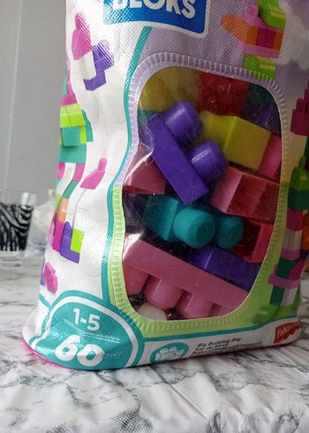 Mega Bloks Renkli Lego Seti Pembe Çantada - Görsel 6