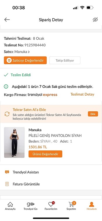 l Beden siyah Renk Manuka pantolon