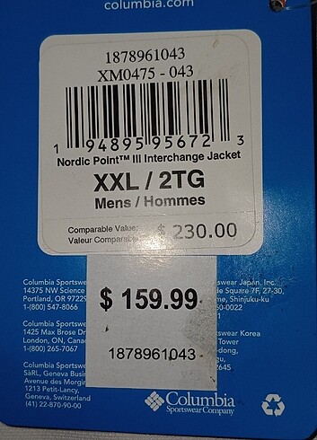 2xl Beden Columbia orijinal mont sıfır ürün acil satılık.