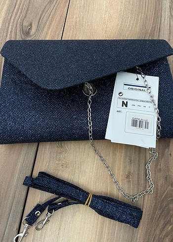 Lacivert renk abiye çantası etiketli orijinal - Görsel 2