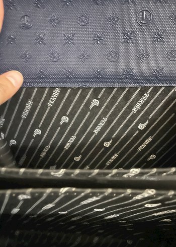 Koyu Mavi Nakışlı Tokalı Kadın Çanta tekbir - Görsel 4