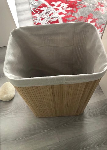 Katlanabilir Dikdörtgen Bambu Çamaşır Sepeti - Görsel 5