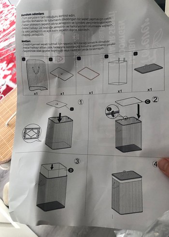 Katlanabilir Dikdörtgen Bambu Çamaşır Sepeti - Görsel 3