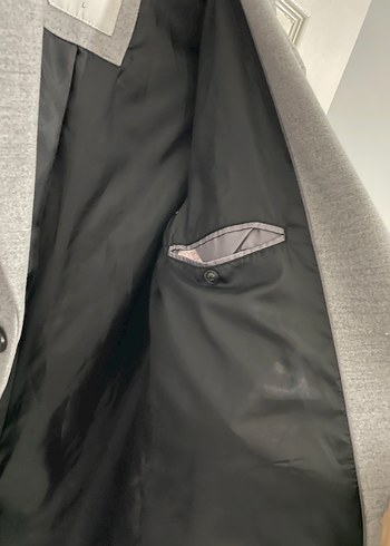 Gri Düğmeli Erkek kaşe kaban sıfırdır - Görsel 3