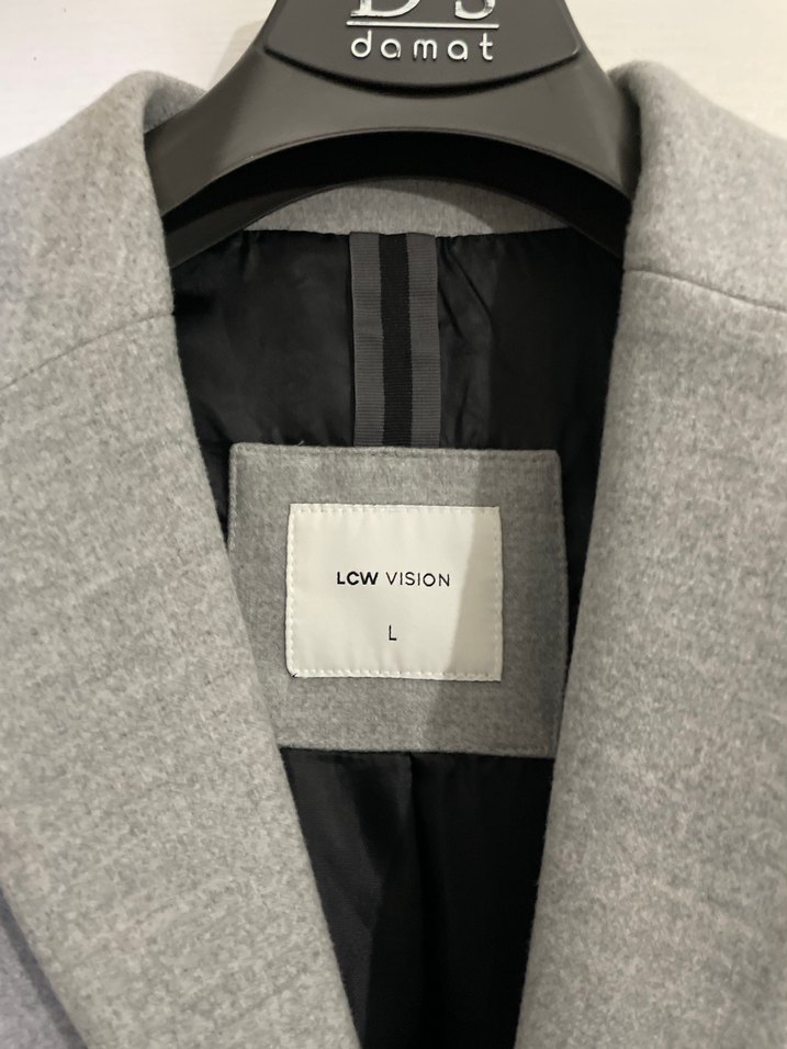 Gri Düğmeli Erkek kaşe kaban sıfırdır - Görsel 2