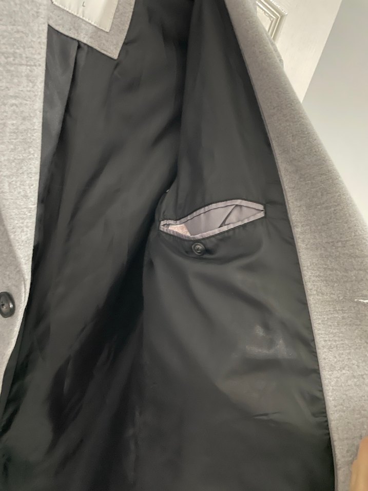 Gri Düğmeli Erkek kaşe kaban sıfırdır - Görsel 3