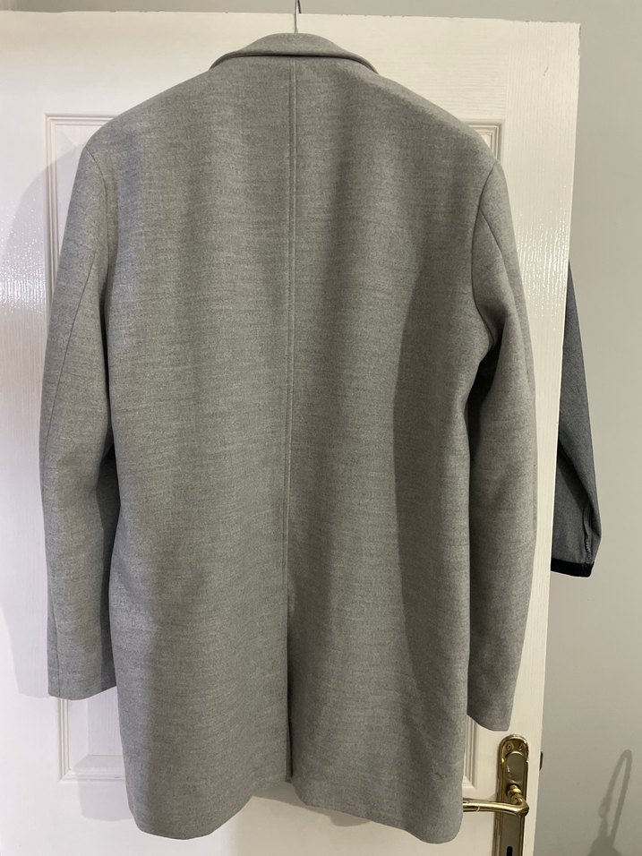 Gri Düğmeli Erkek kaşe kaban sıfırdır - Görsel 5