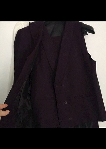 Bordo Erkek Uzun Kollu Düğmeli Takım Elbise - Görsel 3