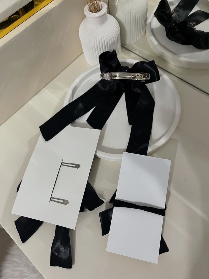 Siyah Saten Fiyonk Saç Aksesuarları - Görsel 2