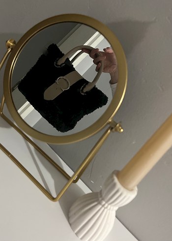 Siyah Örgü Kumaş Kadın Çanta - Görsel 7