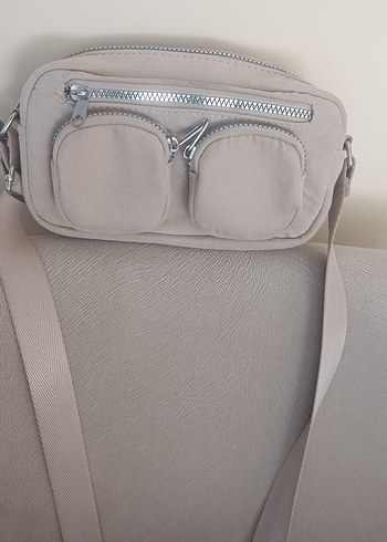 Bej Süet Mini Kadın Çapraz Çanta