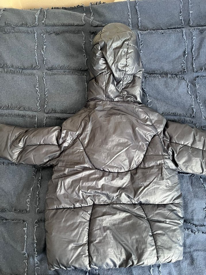 Kapüşonlu Gri Erkek Çocuk Mont - Görsel 2