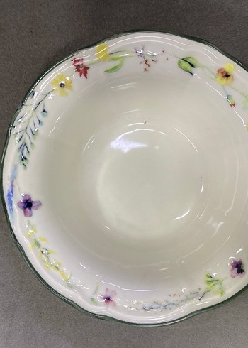 Yeşil Pastel Desenli Seramik Kase 6 lı - Görsel 2