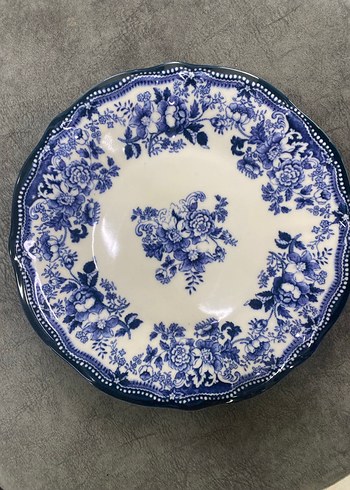 Bordo Çiçek Desenli Tabak  6 adet - Görsel 2