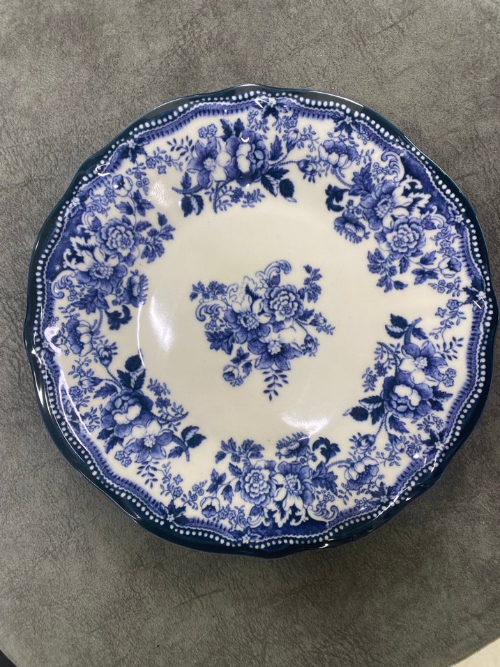 Bordo Çiçek Desenli Tabak  6 adet - Görsel 2