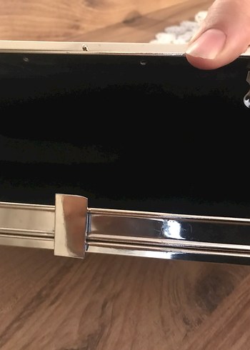 Parlak Bej Vintage Ahşap Kadın Portföy Çanta - Görsel 2