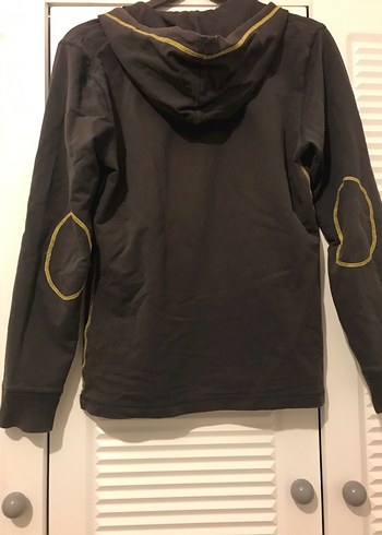 Erkek Gri Kapüşonlu Fermuarlı Sweatshirt - Görsel 3