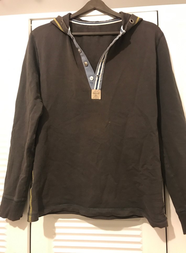 Erkek Gri Kapüşonlu Fermuarlı Sweatshirt - Görsel 2