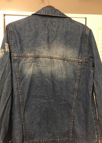 Nakışlı Mavi Kadın Kot Ceket - Görsel 3