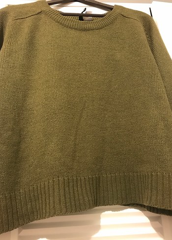 Kadın Yeşil Örgü Yün Kazak - Görsel 3